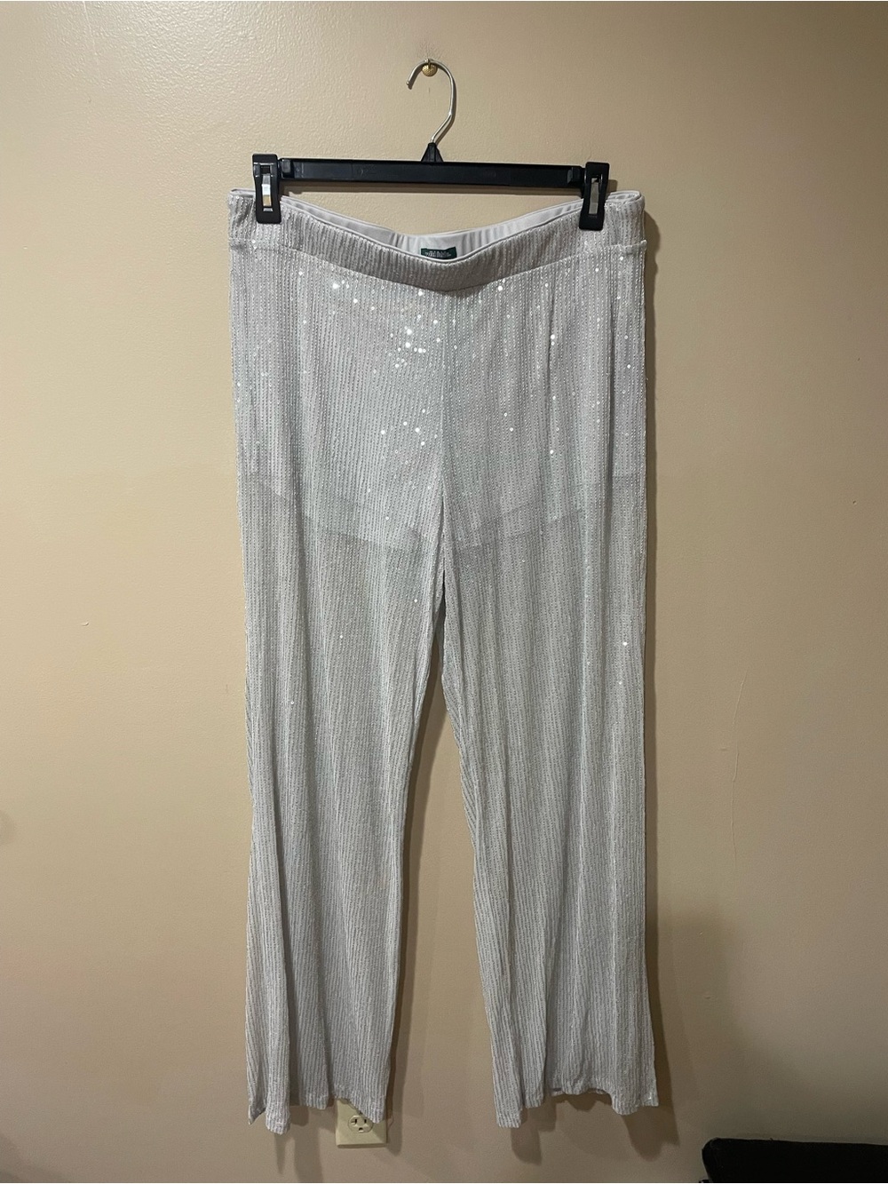 Wild Fable Silver-White Sequin Wide Leg Pants